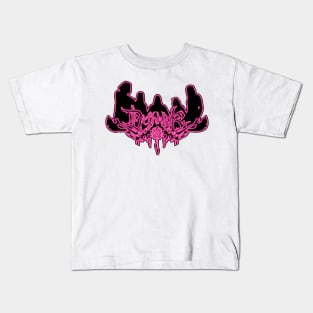 Pink Neon Sign Metalocalypse Logo Kids T-Shirt